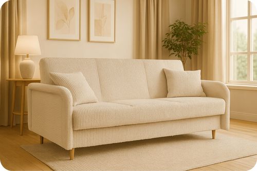 Kanapa sofa Merivo rozkładana wersalka f spania pojemnik Family zielona na Arena.pl