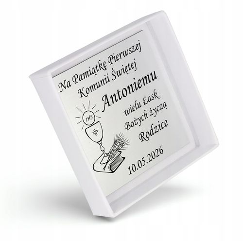 Łańcuszek Medalik Komunijny Srebrny Matka Boska do Komunii Chrztu ze Srebra na Arena.pl