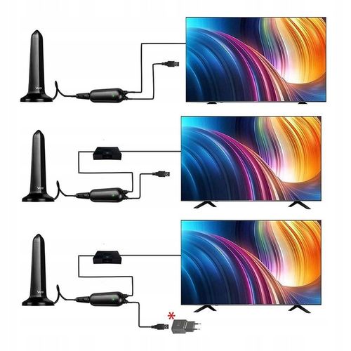 ANTENA POKOJOWA DVB-T2 DO TV NAZIEMNEJ DOOKÓLNA AKTYWNA MAGNES USB 4K VAYOX na Arena.pl