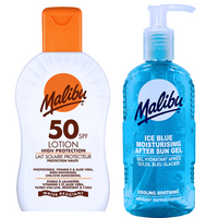 Malibu Wodoodporny Balsam SPF50 200ml + Żel Po Opalaniu 200ml