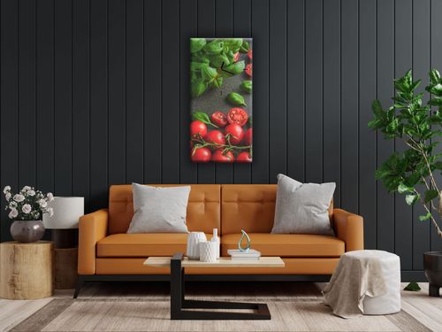 ZEGAR SZKLANY PROSTOKĄTNY - Pomidory i bazylia na Arena.pl