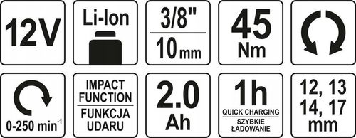 GRZECHOTKA UDAROWA AKUMULATOROWA YT-82902 na Arena.pl