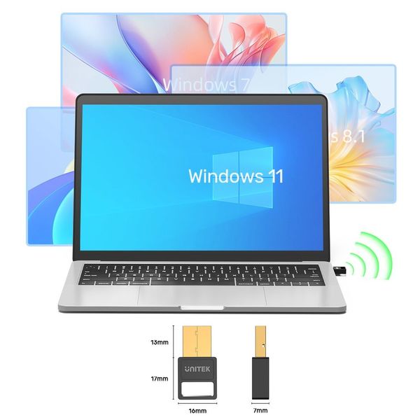 Unitek Adapter Bluetooth 5.3 BLE USB-A czarny zdjęcie 8