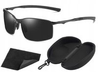 ALUMINIOWE MĘSKIE OKULARY POLARYZACYJNE CZARNE 559