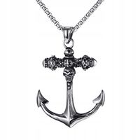 NASZYJNIK Srebrny RYBAK MARYNARZ KOTWICA 313