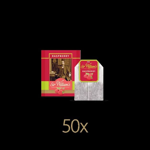 Owocowa Herbata Sir William’s Tea Raspberry 50 Saszetek zdjęcie 1
