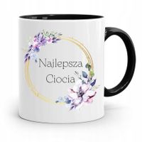 Kubek Czarny Prezent Dla Cioci Najlepsza Ciocia Z Nadrukiem Ze Zdjęciem