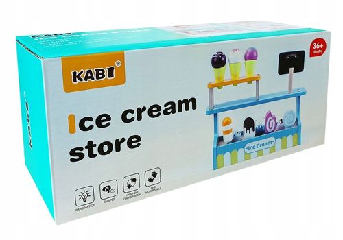 LODZIARNIA DLA DZIECI WITRYNA Z LODAMI STOISKO DREWNIANY SKLEPIK DLA DZIECI na Arena.pl