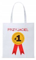 Dla Przyjaciela Na Prezent Torba Eco Biała Shopper Z Nadrukiem Ze Zdjęciem