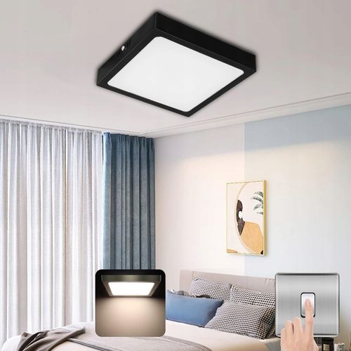 Panel Plafon Sufitowy LED Natynkowy Kwadrat Czarny 24W Nie Mruga CCD na Arena.pl