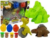 DINOZAURY CIASTOLINA JAJKA FOREMKA 12 ELEMENTÓW 4 KOLORY