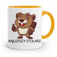 Kubek Żółty Prezent Stolarza Najlepszy Stolarz Z Nadrukiem Ze Zdjęciem