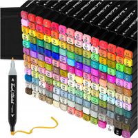MEGA ZESTAW 168 SZT MARKERY ALKOHOLOWE DWUSTRONNE FLAMASTRY PISAKI MAZAKI
