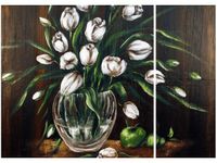 70X50CM TULIPANY DWÓJ OBRAZ NIESYMETRYCZNY