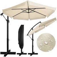 PARASOL OGRODOWY DUŻY SKŁADANY Z WYSIĘGNIKIEM FALBANĄ SOLIDNY 350cm +GRATIS