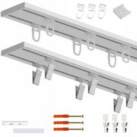 KARNISZ SUFITOWY NOWOCZESNY 250 CM SZYNA SUFITOWA ALUMINIOWA PODWÓJNA