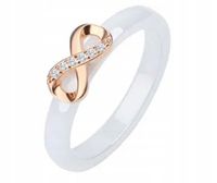 Pierścionek ceramiczny znak nieskończoność cyrkonie prezent roz 11(6) @ 79