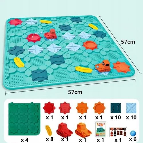 Gra Logiczna dla Dzieci Tor Przeszkód Plansza Koparki Zabawka Edukacyjna 3+ na Arena.pl