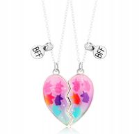 NASZYJNIK PRZYJAŹNI BFF magnes SERDUSZKO ŁAŃCUSZKI