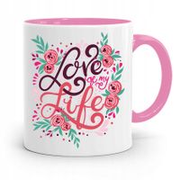 Kubek Różowy Na Walentynki Love Of My Life Z Nadrukiem Ze Zdjęciem