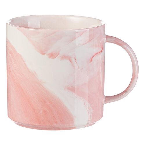 Kubek 350 ml do sublimacji - różowy marmur zdjęcie 1