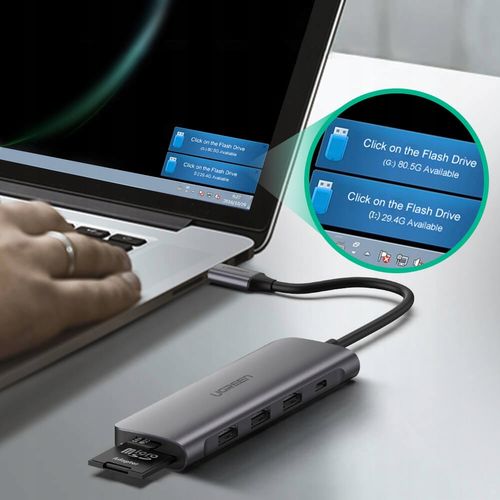 ADAPTER 6W1 UGREEN HUB USB-C DO USB, HDMI, SD 100W na Arena.pl