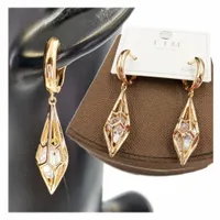 Kolczyki ELEGANCKIE wiszące długie z cyrkoniami proste stal szlachetna