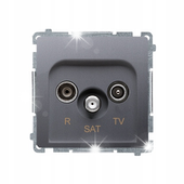 GNIAZDO ANT. R-TV-SAT KOŃCOWE SIMON BASIC INOX