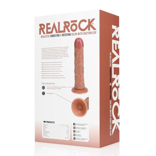 vibrating and rotating regular curved cock - 8 / 20,5 cm - tan na Arena.pl