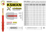 KOŁEK SZYBKI MONTAŻ KSMXN 8*60MM - KXH 8*60