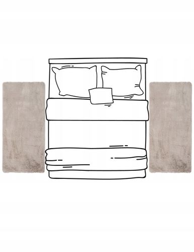 Dywan Pluszowy Rabbit do Sypialni Beżowy Dywanik Puszysty Miękki 60x100cm na Arena.pl