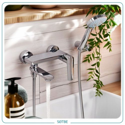 Bateria wannowa ścienna z ruchomą wylewką Kran do wanny z prysznicem SOTBE na Arena.pl
