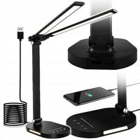 Podwójna Lampka Biurkowa LED Lampa na Biurko Kreślarska 24W Aluminium