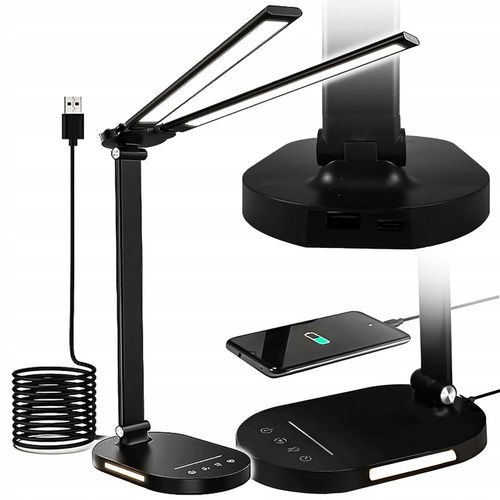 Podwójna Lampka Biurkowa LED Lampa na Biurko Kreślarska 24W Aluminium na Arena.pl