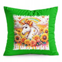 PODUSZKA ZIELONA PREZENT - JEDNOROŻEC UNICORN KOŃ