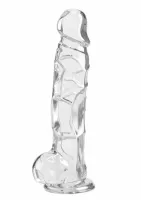 toyjoy get real clear dildo tpe 22.5 cm - przezroczysty, elastyczny
