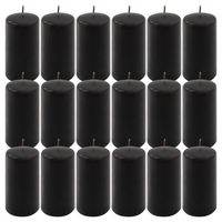 Zestaw świec filarowych, 11,5 cm, Ø 6 cm, czarne, 18 szt.