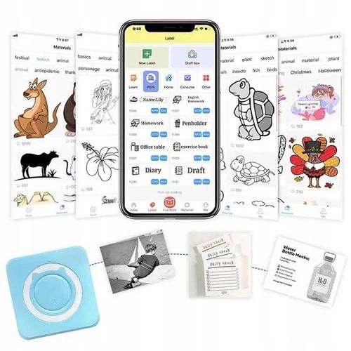 Mini drukarka termiczna przenośna dla dziecka C15 Bluetooth Drukuś na Arena.pl