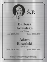 TABLICZKA NAGROBNA NAGROBKOWA grawer nierdzewna