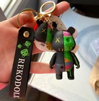 Brelok do kluczy Punk na Halloween szkielet miś  F31_Czarnozielony