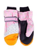 Rękawiczki narciarskie dziewczęce jednopalczaste serduszka 16 YOCLUB