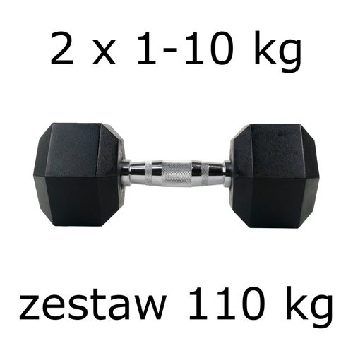 OUTLET Zestaw hantli hex UNDERFIT 2 x 1-10 kg (110kg) na Arena.pl