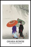 Plakat 61x91,5cm Design Two Women Rain, Koson Vintage do Salonu