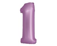 Balon foliowy cyfra "1" fioletowy matowy, 76 cm