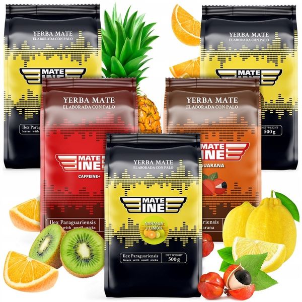 Yerba Mate Mateine Pomarańcza Limon GUARANA 5x500g zdjęcie 1