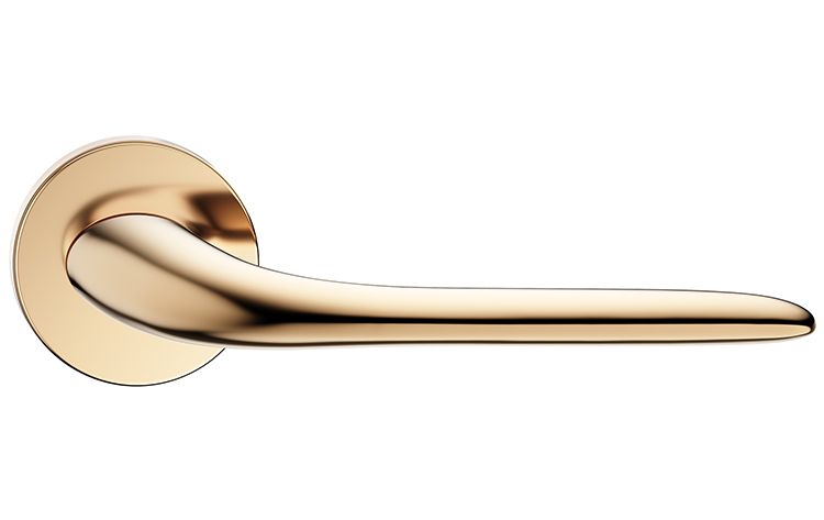 KLAMKA DRZWIOWA PREMIUM MOON R SL KOLOR MOSIĄDZ POŁYSK zdjęcie 2