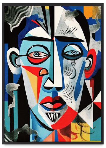Plakat portret kubizm twarz picasso 40x50 cm w czarnej ramie na Arena.pl