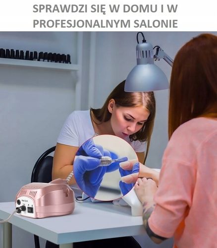FREZARKA DO PAZNOKCI MANICURE PEDICURE 65W PROFESJONALNA MOCNA + FREZY na Arena.pl