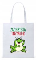 Torba Biała Eco Shopper Dla Inżyniera Prezent Z Nadrukiem Ze Zdjęciem