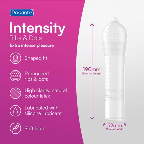 Pasante Ribs & Dots/Intensity Condoms Bulk Packs 144 Pcs na Arena.pl